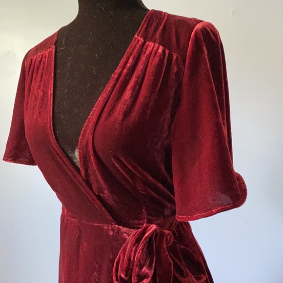 Privacy Please Krause Velvet Wrap Dress XS - Picture 7 of 8